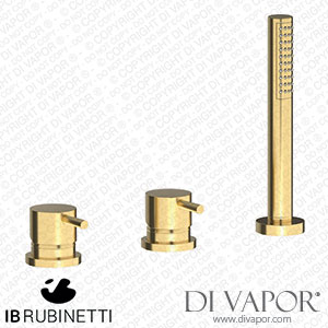 IB Rubinetti MT397OS Milanotorino Three Holes Bath Filler with Overflow Outlet Connection Diverter and Shower Kit Spare Parts