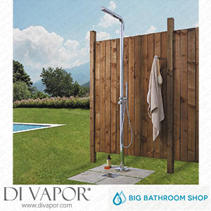 Big Bathroom Shop ODSPMM3PC Milano Lugo - Chrome Outdoor Shower with Shower Head and Hand Shower (2 Outlet) Spare Parts