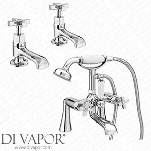 Victorian Plumbing Olympia Art Deco Tap Package (Bath + Basin Taps) - OLYPK Spare Parts