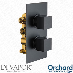 Orchard Matt Black Square Twin Thermostatic Shower Valve - 2 Outlets - ORCH02 Spare Parts