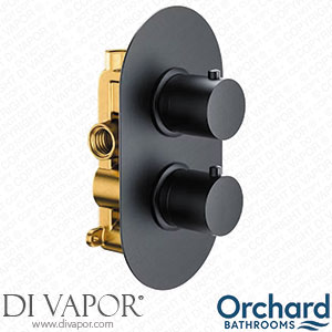 Orchard Matt Black Round Twin Thermostatic Shower Valve - 1 Outlet - ORCH05 Spare Parts