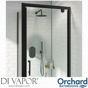 Orchard Bathrooms Matt Black Round Wall Shower Handset and Thermostatic Twin Valve Set - ORCH24 Spare Parts