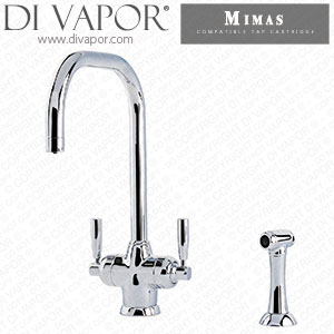 Perrin & Rowe 1545 Mimas Sink Mixer with Filtration, Rinse and U-Spout Hot Compatible Cartridge - PAR154512