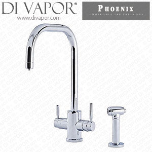 Perrin & Rowe 1714 Phoenix 3-in-1 Instant Hot Water Tap with U-Spout and Rinse Cold Compatible Cartridge - PAR171411