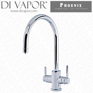 Perrin & Rowe 1912 Phoenix 3-in-1 Instant Hot Water Tap with C-Spout Cold Compatible Cartridge - PAR191211