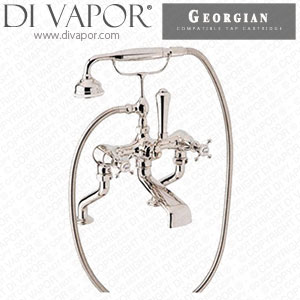 Perrin & Rowe 3007 Georgian Wall-Mounted Bath-Shower Mixer with Crosstop Cold Compatible Cartridge - PAR300711