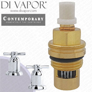 Perrin & Rowe 3053 Contemporary Pair 1/2 Crosstop Deck Valves Anti-Clockwise Turn to Open Compatible Cartridge - PAR305311