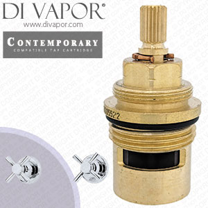 Perrin & Rowe 3055 Contemporary Pair 3/4 Crosstop Wall Valves Anti-Clockwise Turn to Open Compatible Cartridge - PAR305511