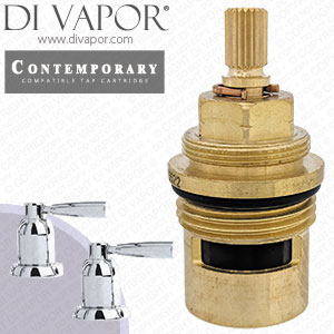 Perrin & Rowe 3056 Contemporary Pair 3/4 Lever Deck Valves Clockwise Turn to Open Compatible Cartridge - PAR305612