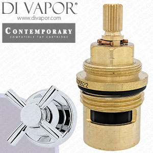 Perrin & Rowe 3065 Contemporary Single 3/4 Crosstop Wall Valve Anti-Clockwise Turn to Open Compatible Cartridge - PAR306511