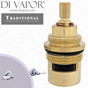 Perrin & Rowe 3230 Traditional Pair 3/4 Lever Wall Valves Anti-Clockwise Turn to Open Compatible Cartridge - PAR323011