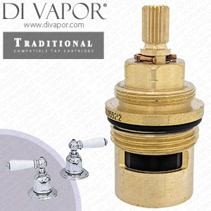 Perrin & Rowe 3235 Traditional Pair 3/4 Lever Deck Valves Anti-Clockwise Turn to Open Compatible Cartridge - PAR323511