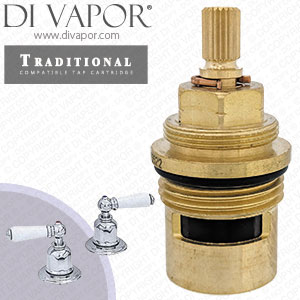 Perrin & Rowe 3235 Traditional Pair 3/4 Lever Deck Valves Clockwise Turn to Open Compatible Cartridge - PAR323512