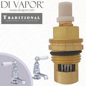 Perrin & Rowe 3475 Traditional Pair of Basin Pillar Taps with Lever Handles Anti-Clockwise Turn to Open Compatible Cartridge - PAR347511