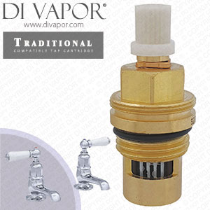 Perrin & Rowe 3475 Traditional Pair of Basin Pillar Taps with Lever Handles Clockwise Turn to Open Compatible Cartridge - PAR347512