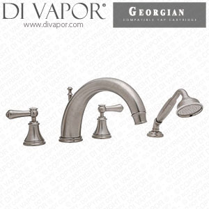 Perrin & Rowe 3648 Georgian 4-Hole Bath Tap Set with Lever Handles Cold Compatible Cartridge - PAR364811