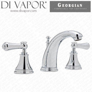 Perrin & Rowe 3712 Georgian Three-Hole Basin Mixer with High Neck Spout Cold Compatible Tap Cartridge - PAR371211