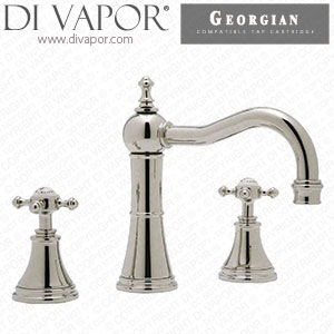 Perrin & Rowe 3724 Georgian Three-Hole Deck-Mounted Basin Mixer Tap with Country Spout Cold Compatible Cartridge - PAR372411