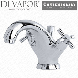 Perrin & Rowe 3826 Contemporary Monobloc Basin Mixer w/ Crosstop Handles Cold Compatible Cartridge - PAR382611