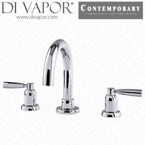 Perrin & Rowe 3955 Contemporary 3-Hole Deck-Mounted Basin Mixer Tap Hot Compatible Cartridge - PAR395512