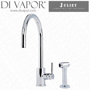 Perrin & Rowe 4012 Juliet Sink Mixer With C-Spout and Rinse Kitchen Tap Compatible Cartridge - PAR401210