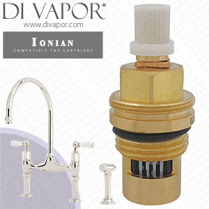 Perrin & Rowe 4173 Ionian Deck Mounted Taps with Lever Handles and Rinse Hot Compatible Cartridge - PAR417312