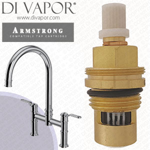 Perrin & Rowe 4593HT Armstrong Bridge Mixer with Textured Handle Hot Compatible Tap Cartridge - PAR4593HT12