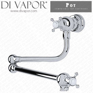 Perrin & Rowe 4798 Pot Filler with Crosstop Handles Hot Compatible Cartridge - PAR479812