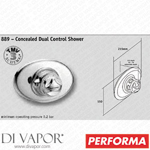 Pegler Yorkshire Performa 360054 889 Concealed Dual Control Shower Spare Parts