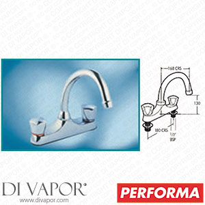 Pegler Yorkshire Performa 413001 Danum Dualflow Deck Sink Mixer with Tubular Spout Spare Parts