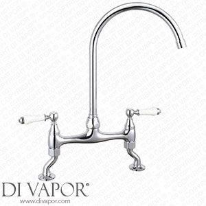 Park Lane PL DV 112 Traditional Mono Bridge Kitchen Sink Mixer Tap Twin Dual Lever Chrome Swivel Spare Parts