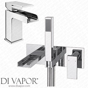 Victorian Plumbing Monza Waterfall Tap Package (Wall Mounted Bath Tap + Basin Tap) - PLZ-PK2 Spare Parts