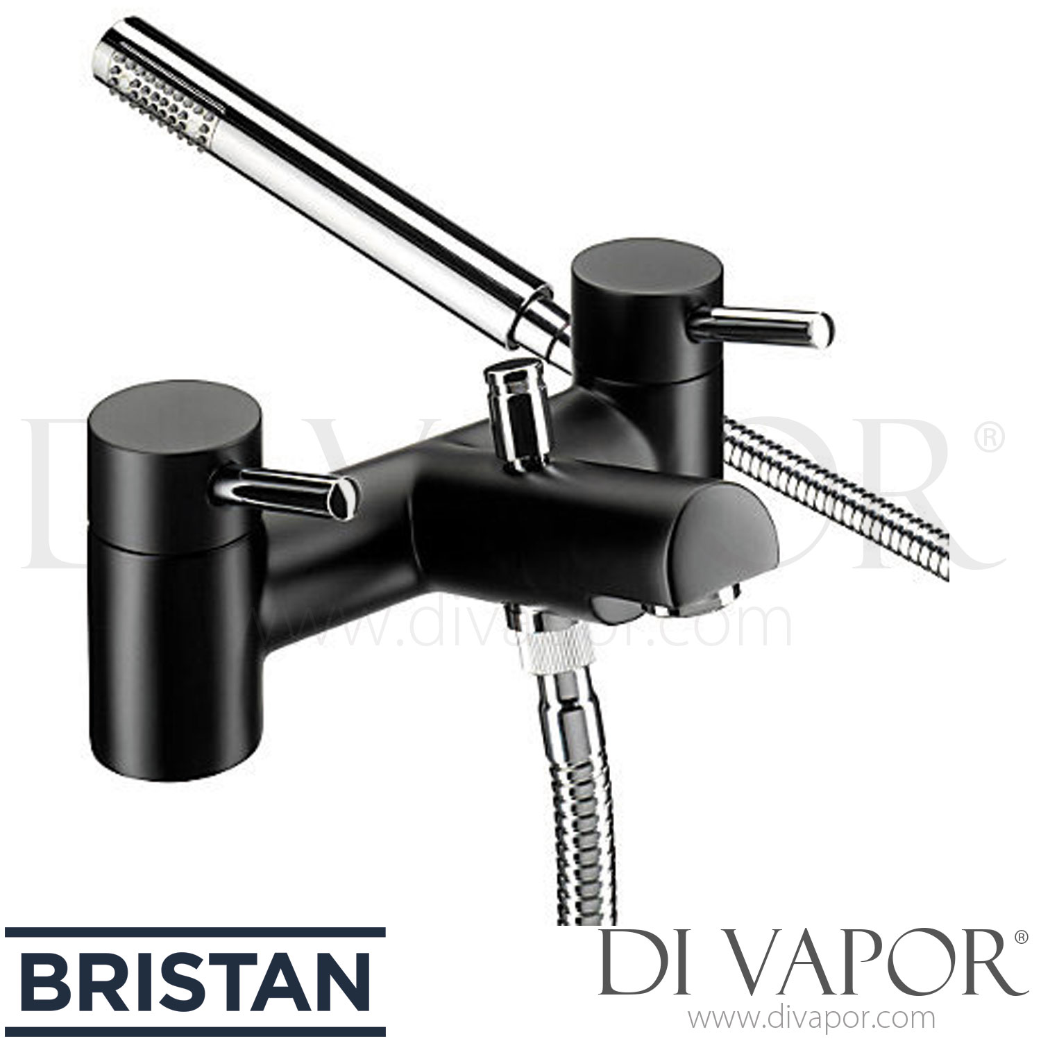 Bristan PM BSM B Prism Contemporary Pillar Bath Shower Mixer - Black ...