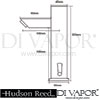 Hudson Reed Jule Sensor Tap Dimension