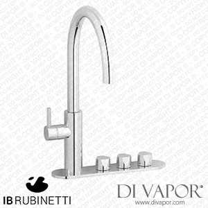 IB Rubinetti PU383CC Puro Integrated 4-In1 Kitchen Mixer with Single Tap On A Plate for Running Water Natural Filtered Cold Filtered and Sparkling Filtered Water. Tap Spare Parts