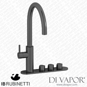 IB Rubinetti PU383CS Puro Integrated 4-In1 Kitchen Mixer with Single Tap On A Plate for Running Water Natural Filtered Cold Filtered and Sparkling Filtered Water. Tap Spare Parts