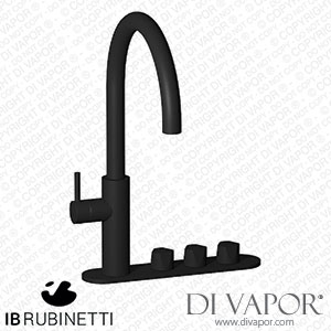 IB Rubinetti PU383NP Puro Integrated 4-In1 Kitchen Mixer with Single Tap On A Plate for Running Water Natural Filtered Cold Filtered and Sparkling Filtered Water. Tap Spare Parts