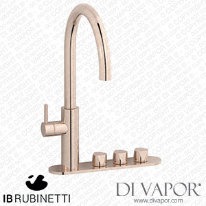 IB Rubinetti PU383RS Puro Integrated 4-In1 Kitchen Mixer with Single Tap On A Plate for Running Water Natural Filtered Cold Filtered and Sparkling Filtered Water. Tap Spare Parts