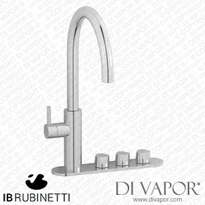 IB Rubinetti PU383SS Puro Integrated 4-In1 Kitchen Mixer with Single Tap On A Plate for Running Water Natural Filtered Cold Filtered and Sparkling Filtered Water. Tap Spare Parts