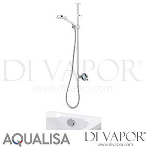 Aqualisa QTE.02.BT.GP Q Shower Exposed with Adjustable Head & Bath Overflow Filler Gravity Pumped Spare Parts