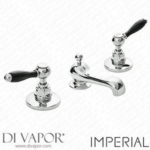 Imperial Radcliffe Chrome 3-Hole Basin Mixer with Black Levers + Waste - RAD3BMBCP Spare Parts