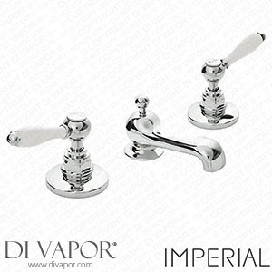 Imperial Radcliffe Chrome 3-Hole Basin Mixer with White Levers + Waste - RAD3BMWCP Spare Parts