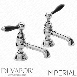 Imperial Radcliffe Chrome 1/2 Basin Pillar Tap with Black Levers - RADBASINTAPSBCP Spare Parts