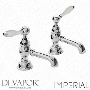 Imperial Radcliffe Chrome 1/2 Basin Pillar Tap with White Levers - RADBASINTAPSWCP Spare Parts