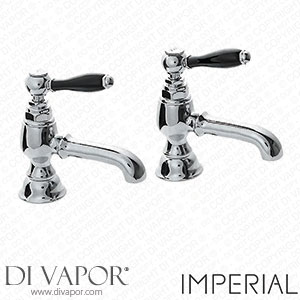 Imperial Radcliffe Chrome 3/4 Bath Pillar Tap with Black Levers - RADBATHTAPSBCP Spare Parts