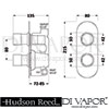 Hudson Reed Round Shower Valve With Diverter Dimension