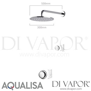 Aqualisa RSD.A1.BFW300.DV.14 Rise Smart Concealed with Wall Mounted Drencher & Remote Control Spare Parts