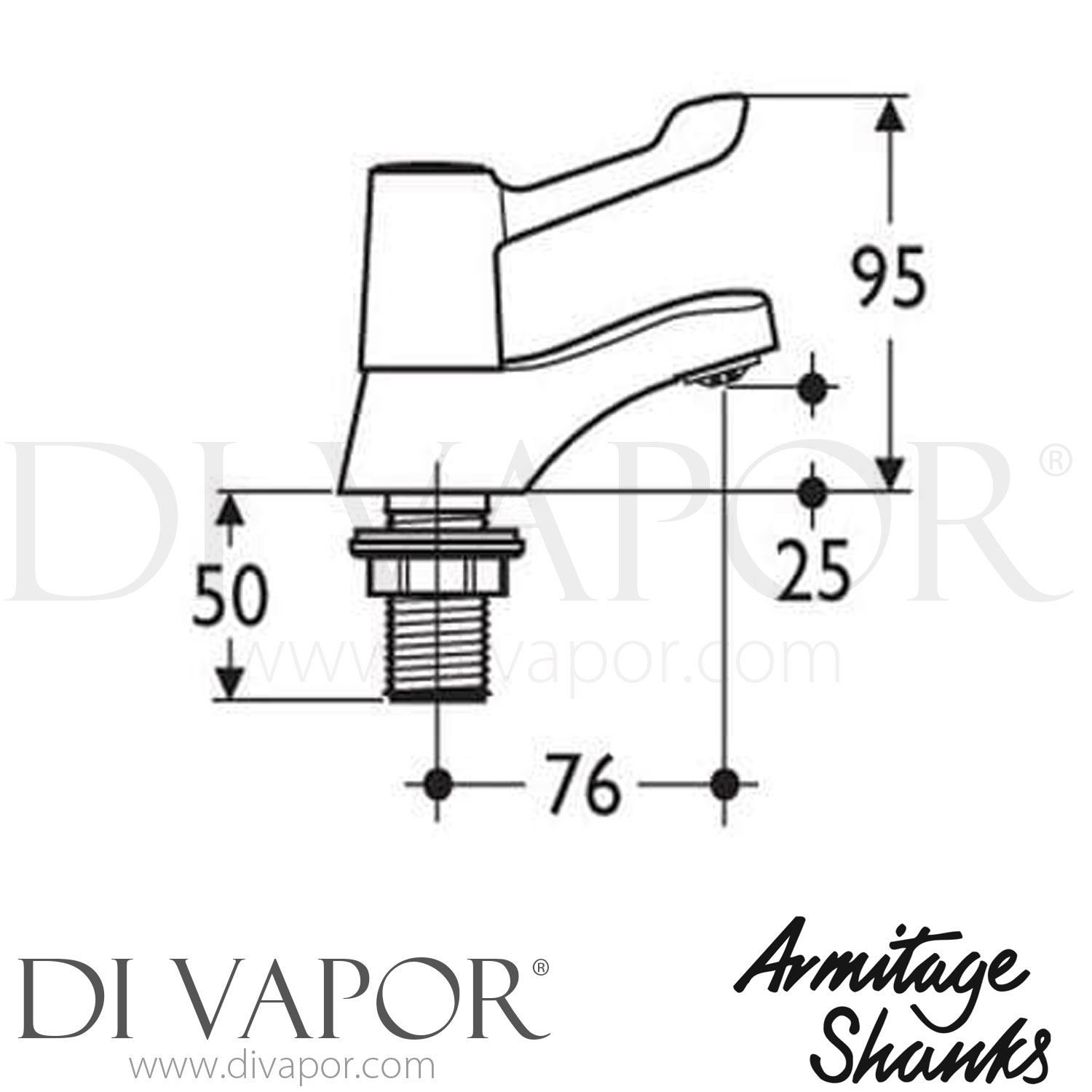 Armitage Shanks Sandringham Chrome Bath Pillar Taps Spare Parts S7092AA ...