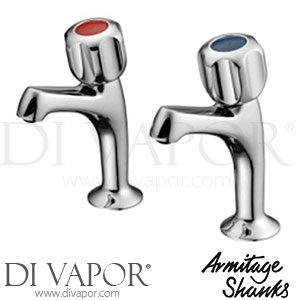 Armitage Shanks Nuastyle Pair High Neck Sink Taps with Dual Anti Vandal Indices Spare Parts S7115AA GEN1