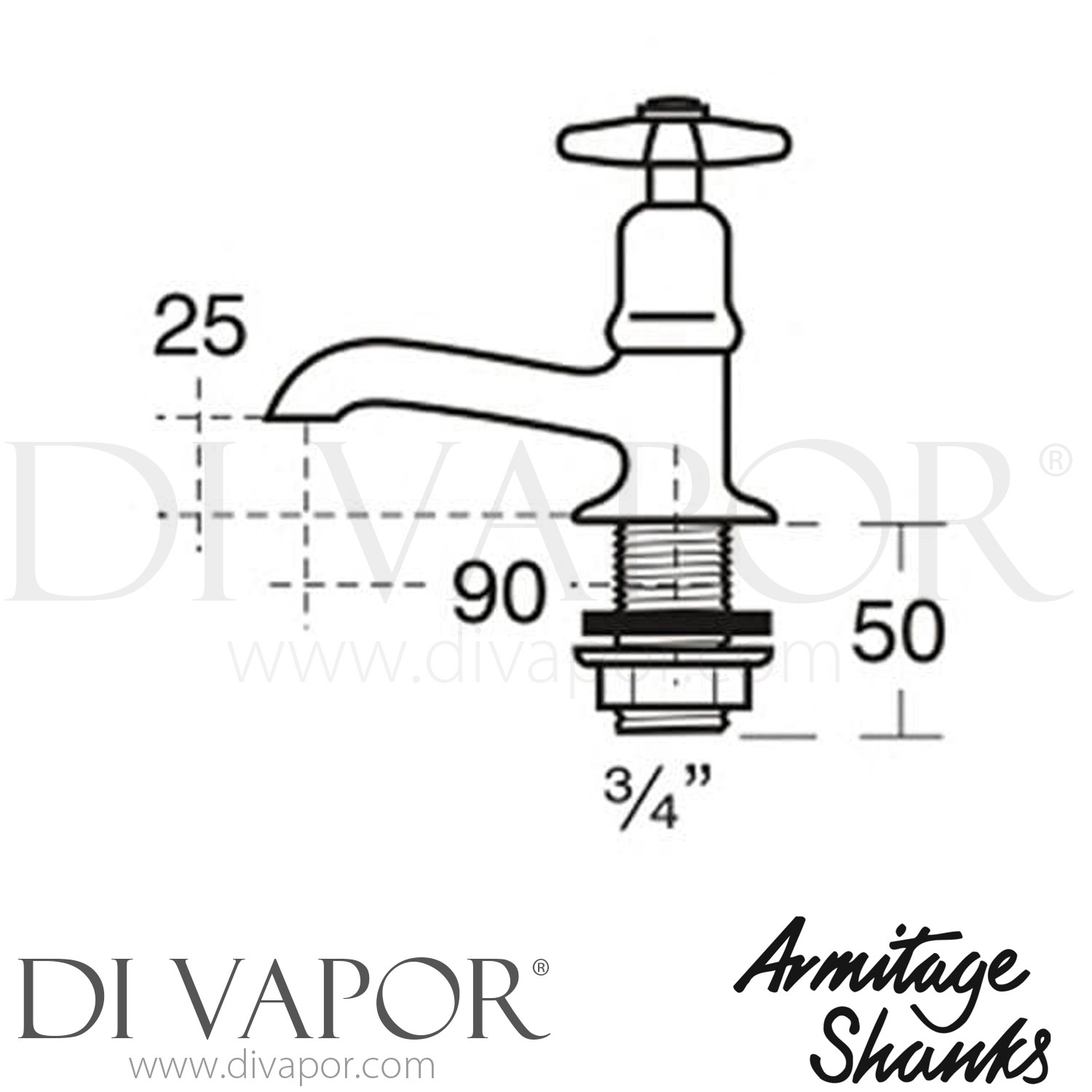 Armitage Shanks Alterna Chrome STD Pair BS5412 Bath Taps Spare Parts ...